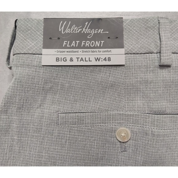 WALTER HAGEN Men Big & Tall 48 Gray 11 Majors Textured Grid 11" Golf Shorts NEW - Picture 13 of 15